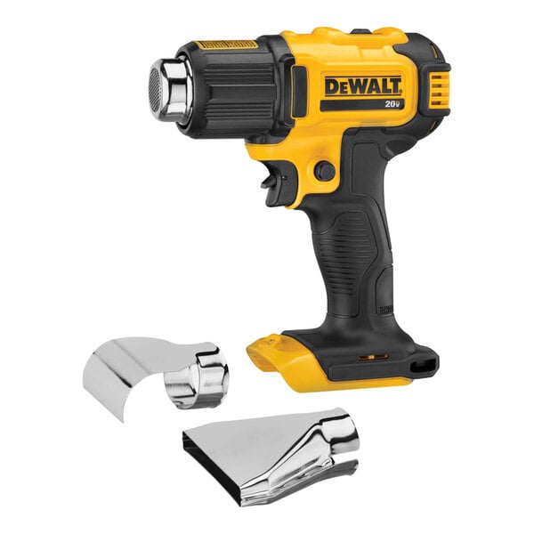 A DeWalt 20V MAX cordless heat gun with yellow and black accents.