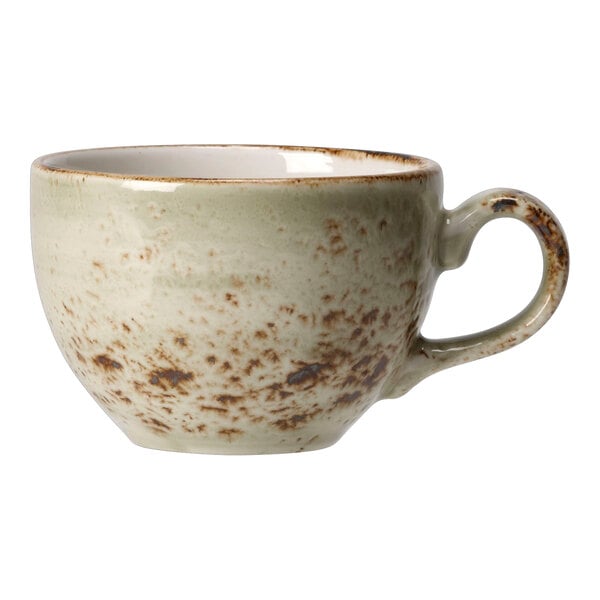 A green and brown speckled Steelite Performance Craft low cup.