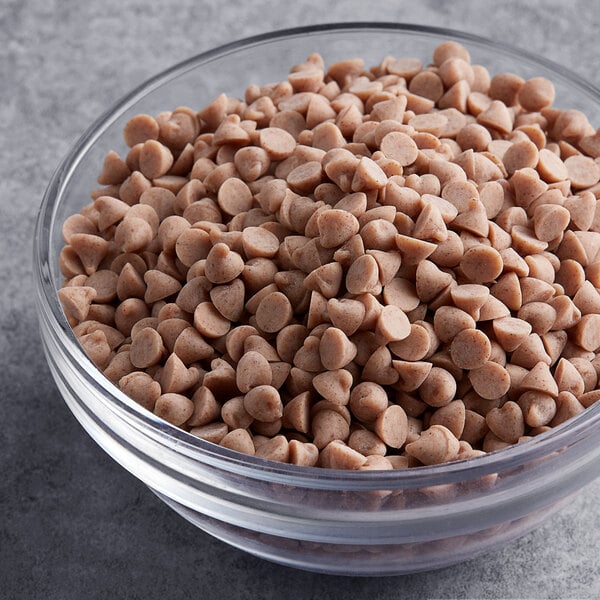 A bowl of brown speckled Cinnamon 5M baking chips.