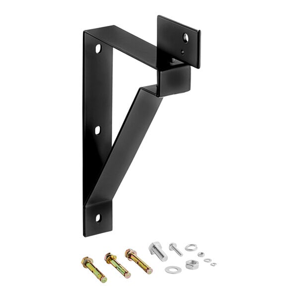 A black metal Boltic bracket with screws and bolts.