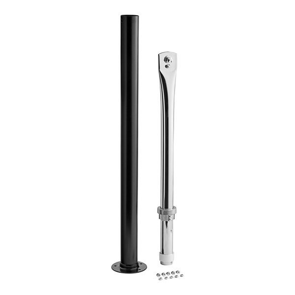 Black and silver Boltic stand and hardware kit for industrial fans.
