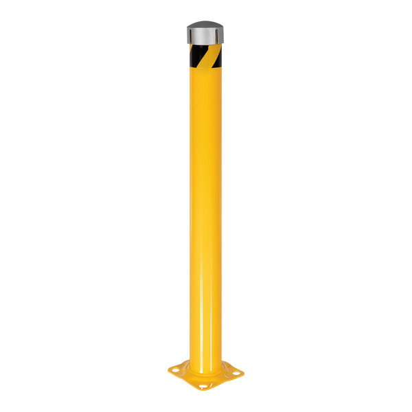 A yellow cylinder with a white top and chain slots.