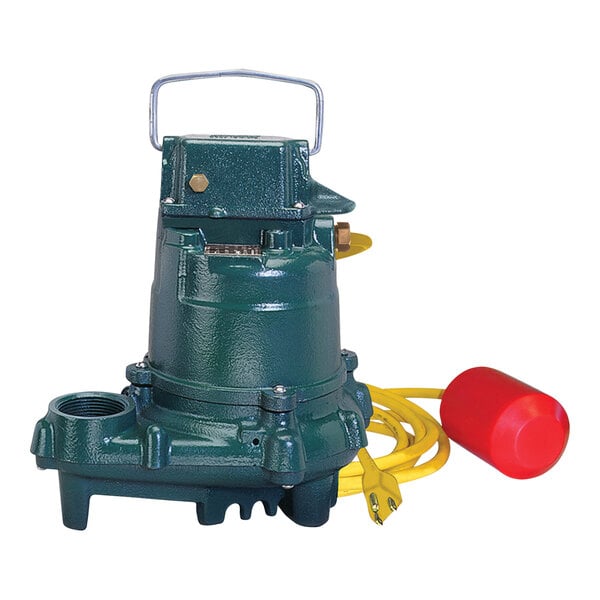 A green Zoeller high-temperature effluent pump.