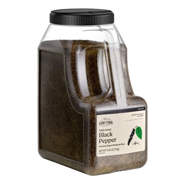 Hometown Provisions Table Grind Black Pepper 5 lb. - 4/Case