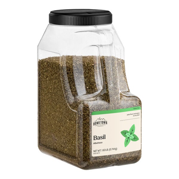 Hometown Provisions Dried Basil Leaves 1.63 lb. - 4/Case