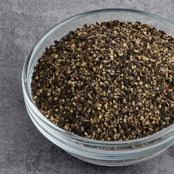 A bowl of Hometown Provisions Coarse Grind Black Pepper.