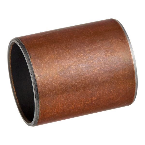 A brown cylindrical brush with a black band.