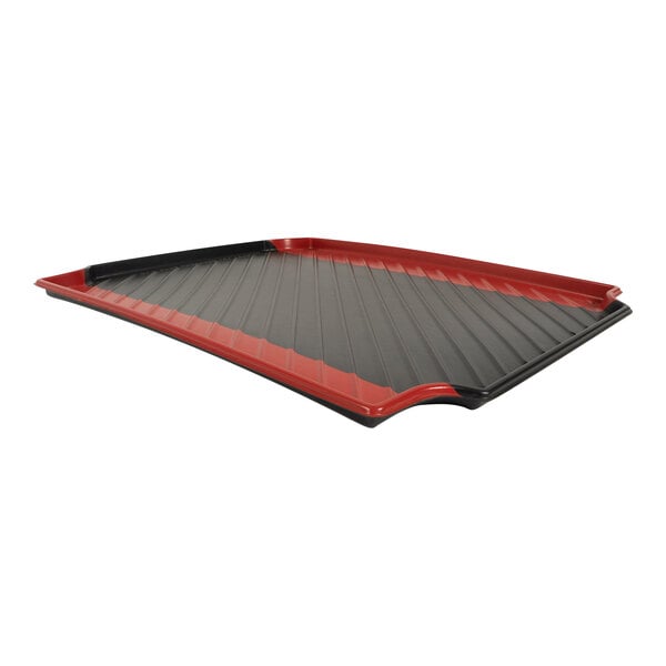 A black and red SPC Industrial containment tray.