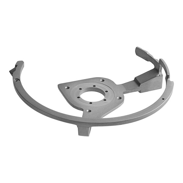 A metal blade rim guard with a circular hole in the middle.