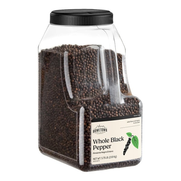 Hometown Provisions Whole Black Pepper 5.75 lb. - 4/Case