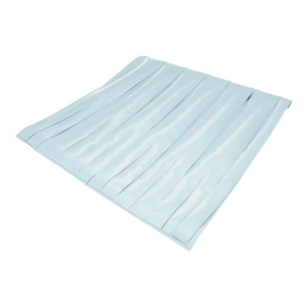 A white folded cloth with blue stripes.