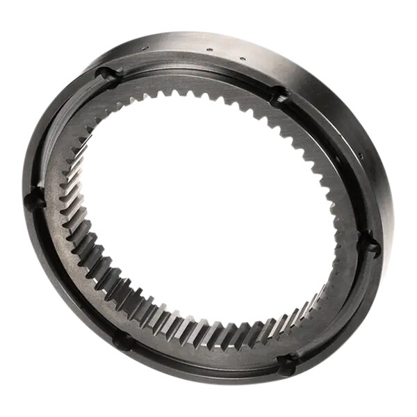 A black Hobart internal gear ring.