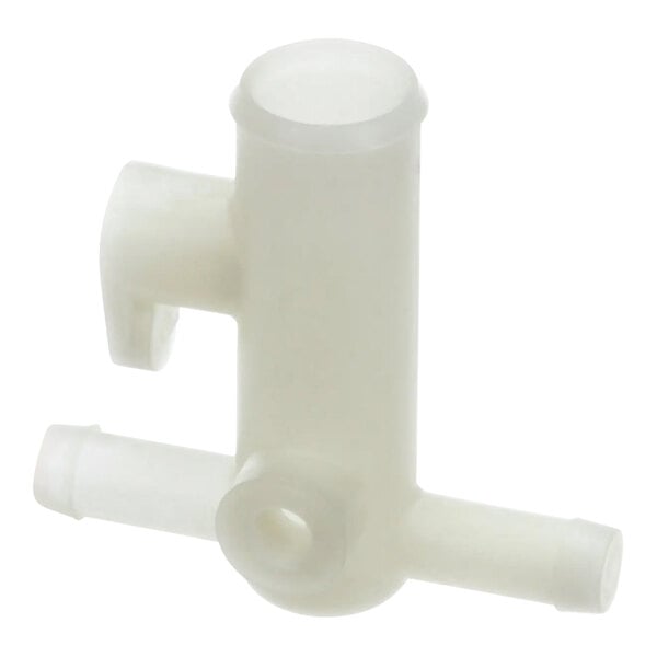 A white plastic tube with holes.