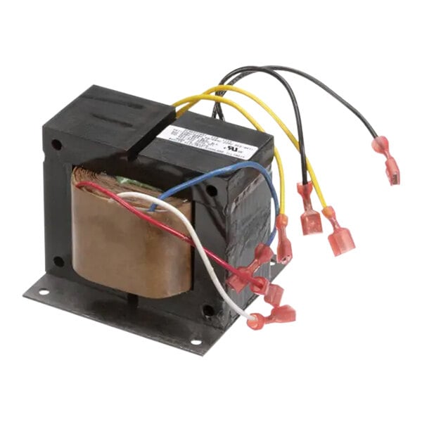 A black rectangular Hobart transformer with wires.