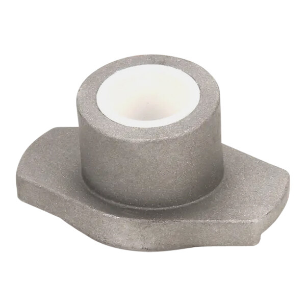 A grey metal Hobart retainer with a white center circle.