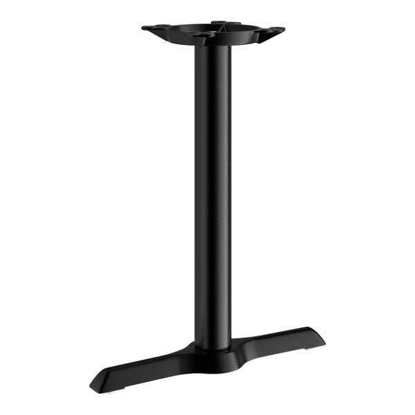 A black Lancaster Table & Seating end column table base.