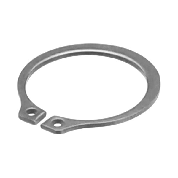 A Hobart metal retaining ring with two holes.