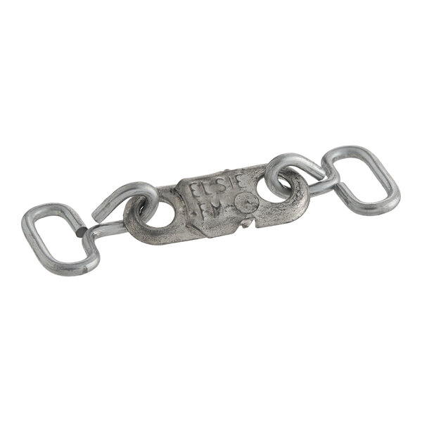 A close-up of a Perfect Fry fusible link chain with metal links.