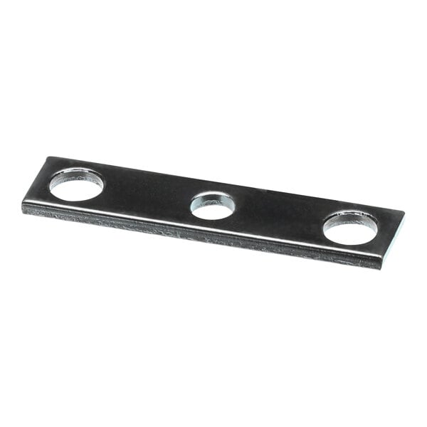 A stainless steel Hobart plate brace with two holes.