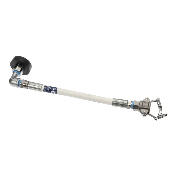 An Oil Solutions Group metal intake hose with a black rubber handle.
