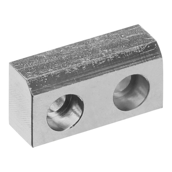 A stainless steel Hobart retainer with two holes.