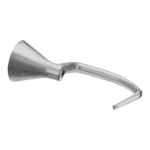 A close-up of a silver Hobart 40 E dough arm.