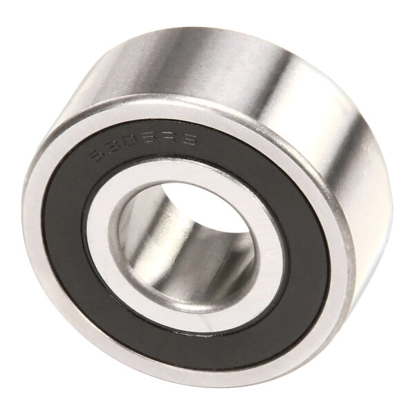 A close-up of a Hobart double row ball bearing with a black rubber ring.