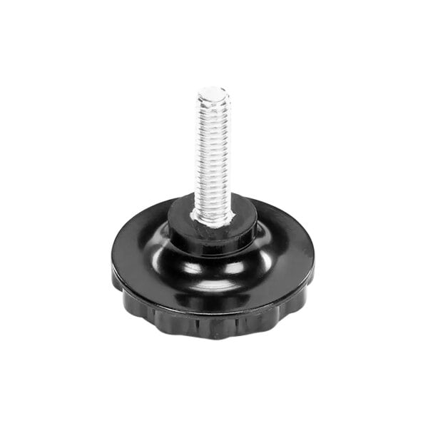 A black and silver Hobart knob-positioning screw with a black plastic base and white screw on top.