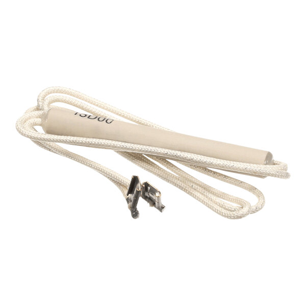 A white cord with metal clips for a Hobart heater.