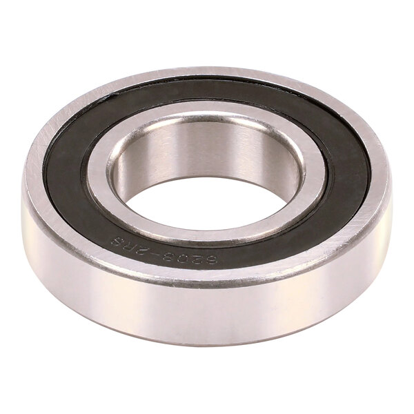 A close-up of a Hobart ball bearing with a black rubber ring.