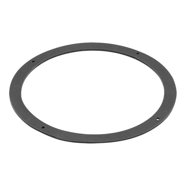 A black metal Hobart fan intake gasket with holes in a circle.