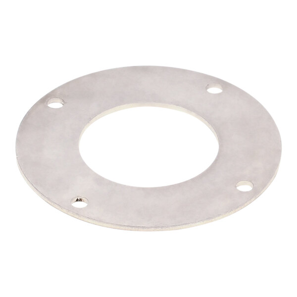 A round metal cover with holes on a white background.