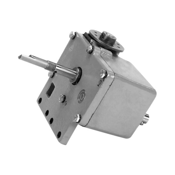 A metal box with a metal rod inside.