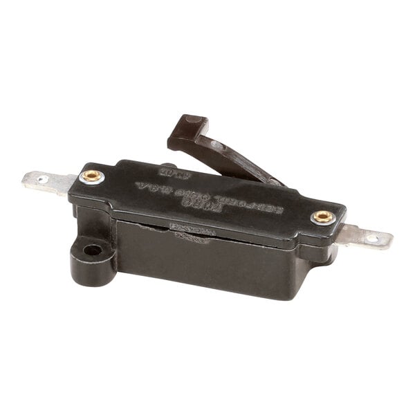 A black plastic Hobart start switch with a metal lever.