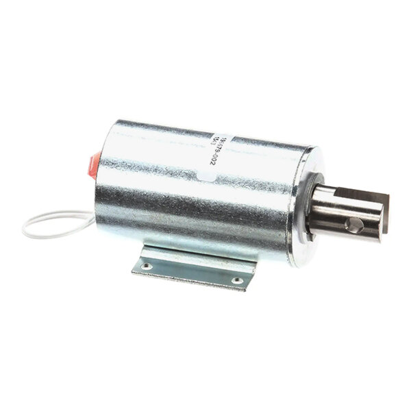 A close-up of a Hobart solenoid with a metal housing and wire.