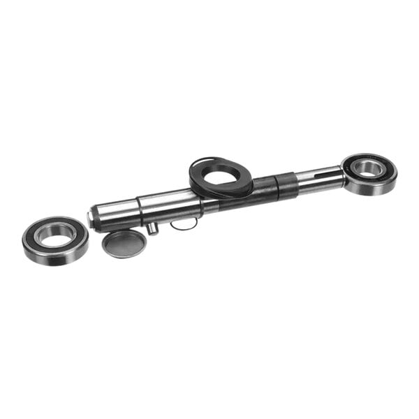 A metal rod with a ball and a nut on the end.
