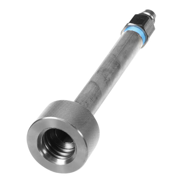 A stainless steel Oil Solutions Group riser tube with a blue nut.