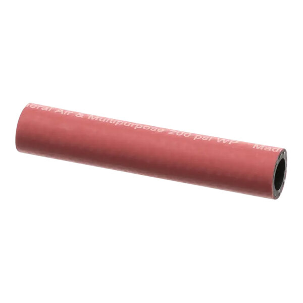 A red Hobart Adaptaflex hose with white text.