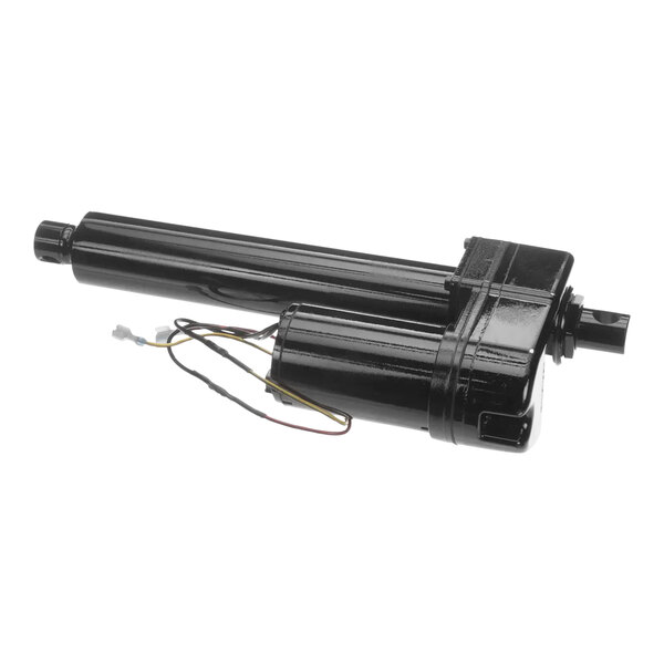 A black electric motor cylinder with wires.