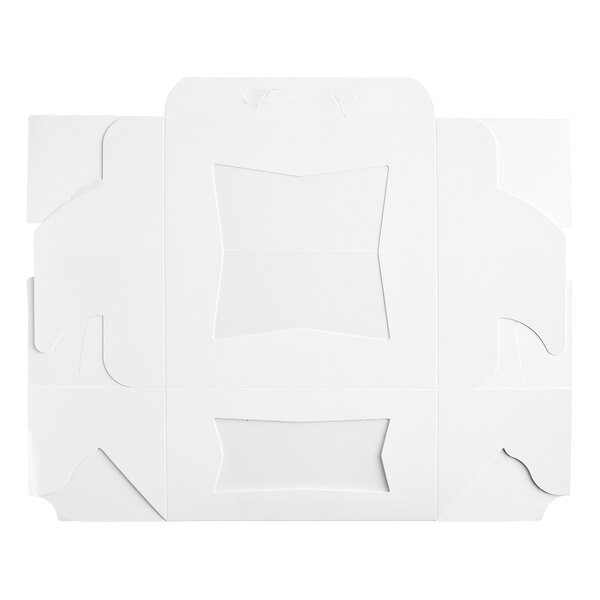 A white rectangular object with a cut out window.