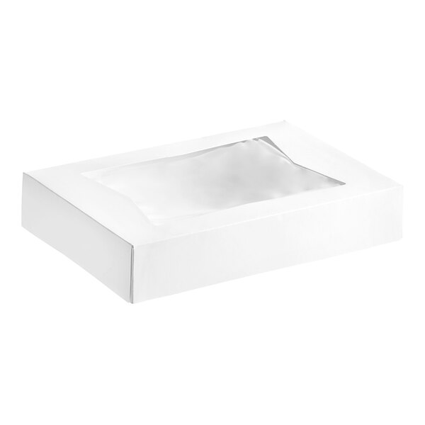 A white rectangular Southern Champion bakery box with a clear window.