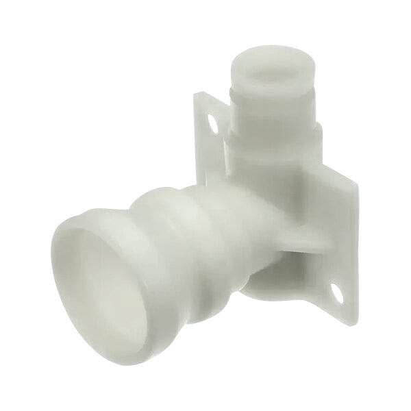 A white plastic pipe connector.