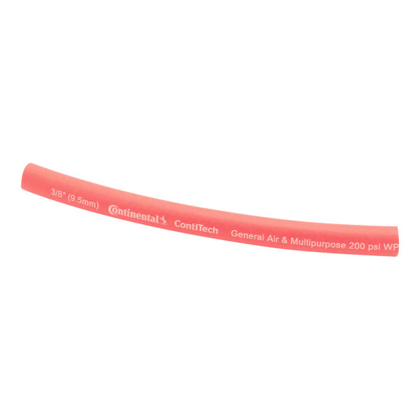 A red Hobart hose with white text on it.
