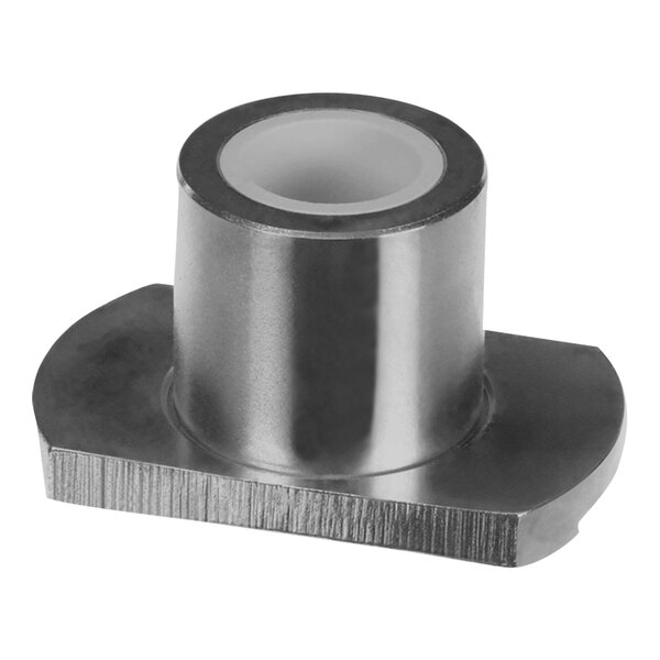 A metal Hobart bushing assembly with a white base.