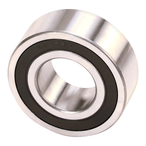 A close-up of a Hobart double row ball bearing with a black rubber ring.