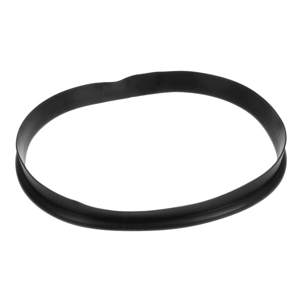 A black rubber gasket with a white background.