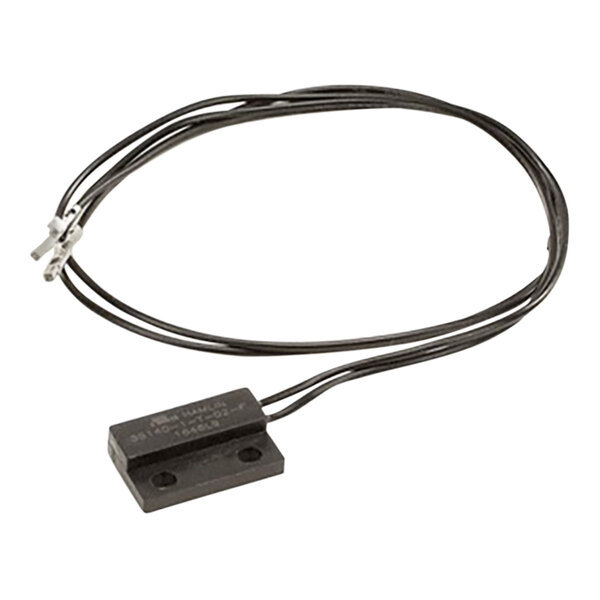 A black cable with a rectangular black plug.