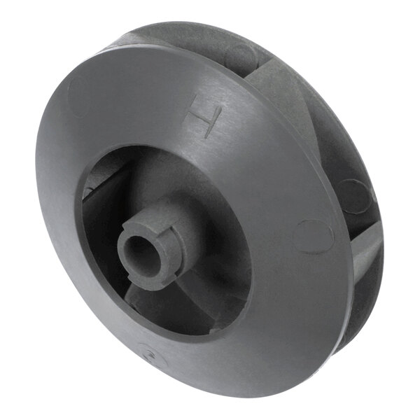 A grey plastic Hobart pump impeller with a hole in the center.