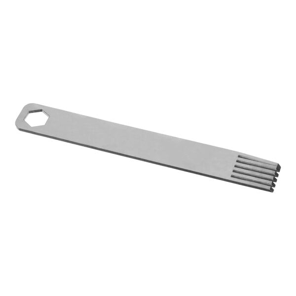 A metal Hobart cleaning fork with a handle.