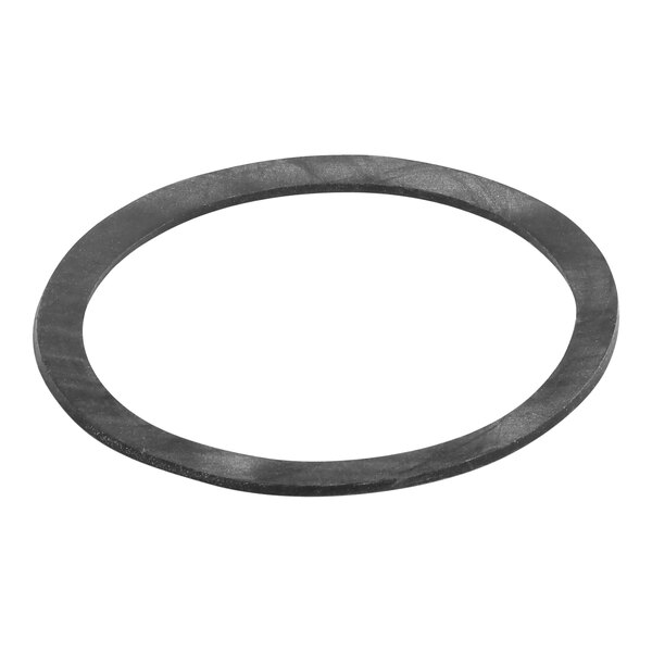 A black rubber gasket with a circle shape